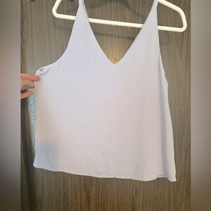 Lilac silk flowy tank top